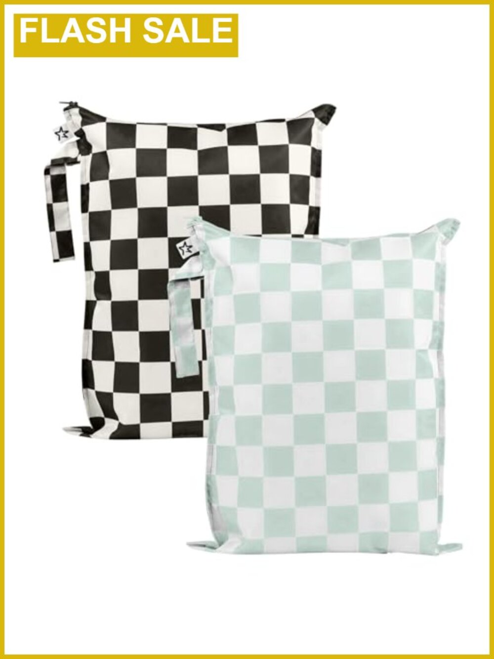 2-Pack Reusable Waterproof Wet Bags for Swimsuits & Baby Clothes